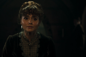 Clara trying not to breath (Doctor Who - 'Deep Breath')